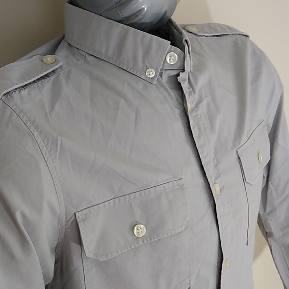BOGO 🆓! H&M Light Gray Military Style Button Down